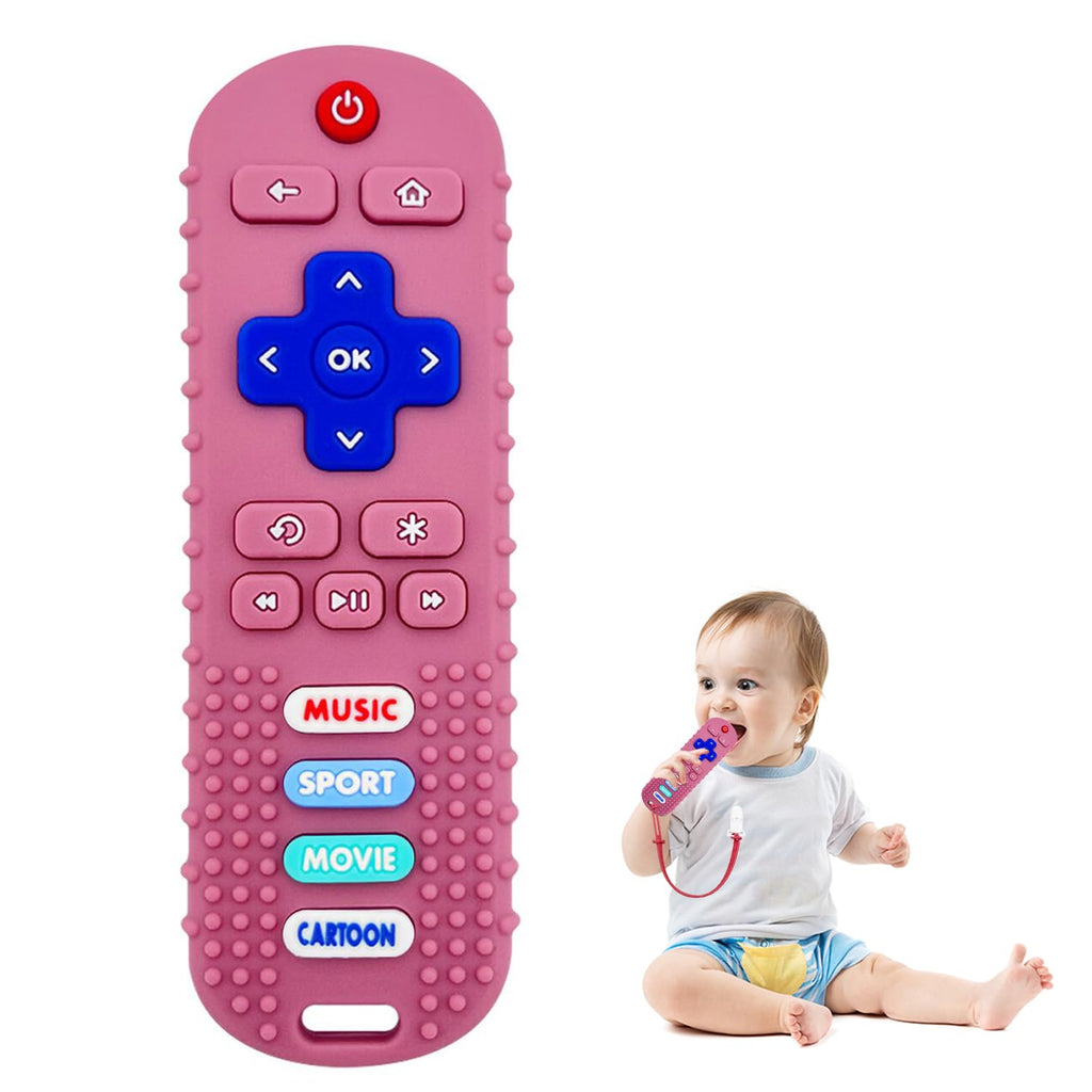 ROBBEAR Baby Teething Toy - Food Grade Silicone Remote Control Teether for 3-18 Months - BPA Free