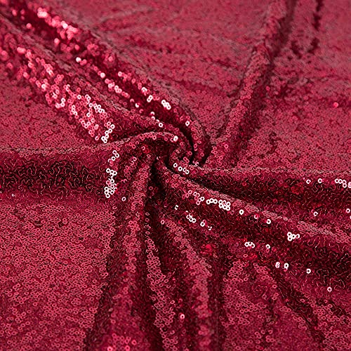 JYFLZQ Burgundy Sequin Tablecloth 70 Inch Round Glitter Party Cover