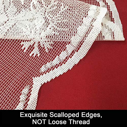 Joysail 72 Inch Lace Christmas Table Runner with Santa Reindeer Snowflake Design