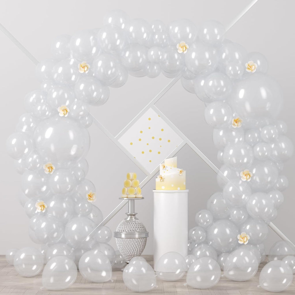Voircoloria Clear Balloons - 90-Pack Transparent Balloon Garland Kit | 18/12/10/5 Inch for Weddings, Graduations, and Parties