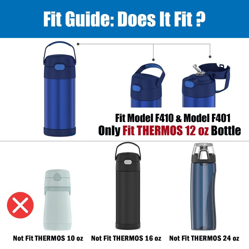 Greant 7 PCS Replacement Straws for Thermos 12oz Bottle (Model F401 & F410), Replacement Parts for Thermos F401, fit Funtaier 12 oz