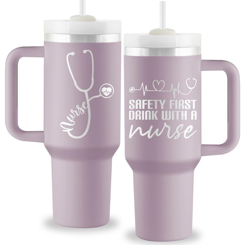 ROSTANTEN Nurse Gifts for Women, Nursing Student, Nurses Practitioner, Registered Nurses - Nurse Appreciation Gifts from Friends, Family, Coworker - 40oz Travel Cup Insulated Tumbler with Lid & Straw