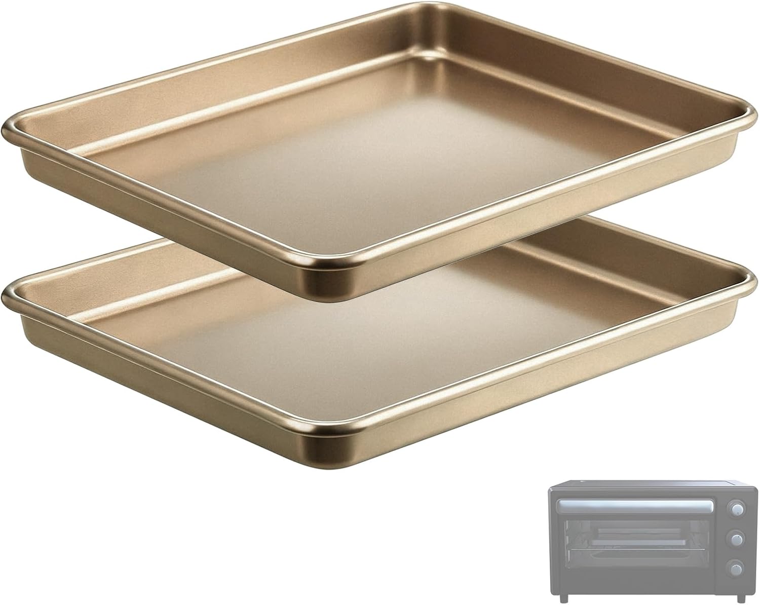 Oster Toaster Oven Replacement Trays - Non-Stick Carbon Steel Bakerware Set | 8.7" x 6.5" | 2 PCS