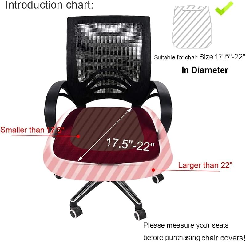 Stretch Jacquard Office Chair Seat Cover - Pink Anti-Dust Protector