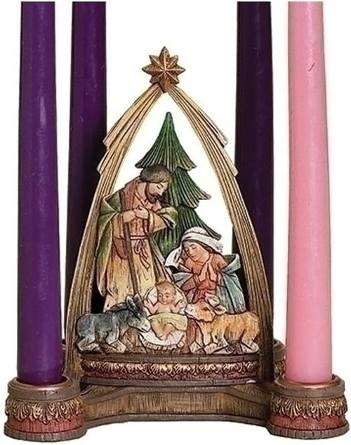 Joseph's Studio Nativity Advent Candle Holder - 6.25 Inch Tall | Perfect for Holiday Decor