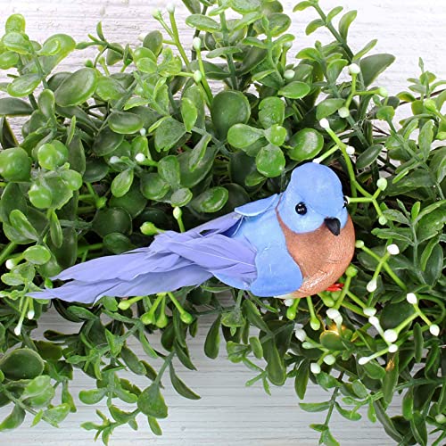 Cornucopia Brands Imitation Bluebirds - 6-Pack, Blue Birds for Christmas Trees & Wreaths