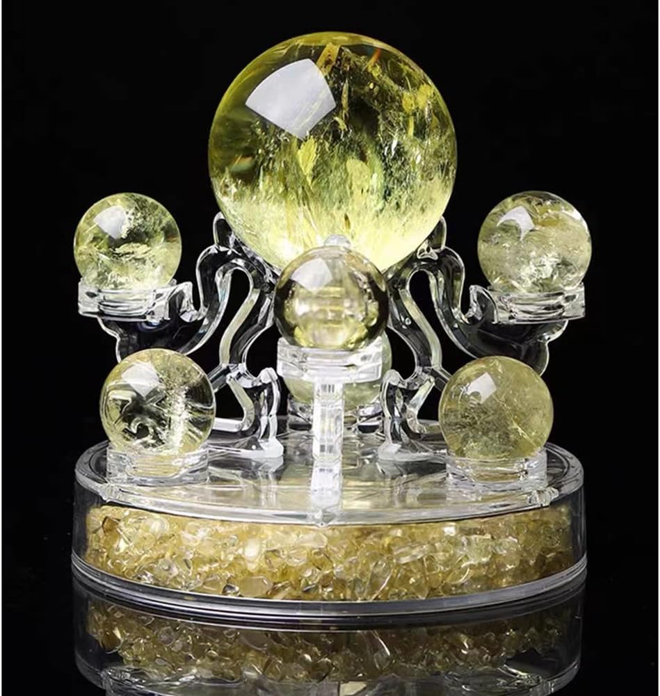 Skiennix Acrylic Crystal Ball Display Stand - Transparent Glass Sphere Holder for 7 Balls