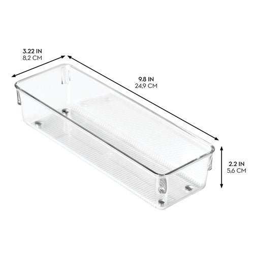 iDesign Linus BPA-Free Plastic Drawer Organizer - 3.25" x 9.75" x 2.25", Clear