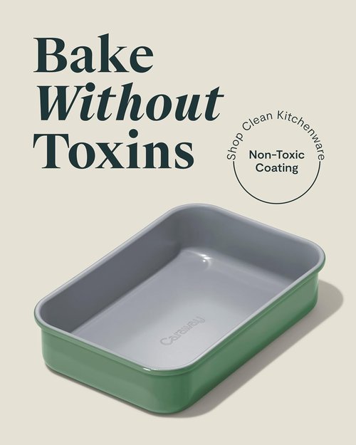 Caraway Nonstick Baking Pan - 9” x 6.5” Deep Ceramic Casserole Dish - Non-Toxic, PTFE & PFOA Free - Sage
