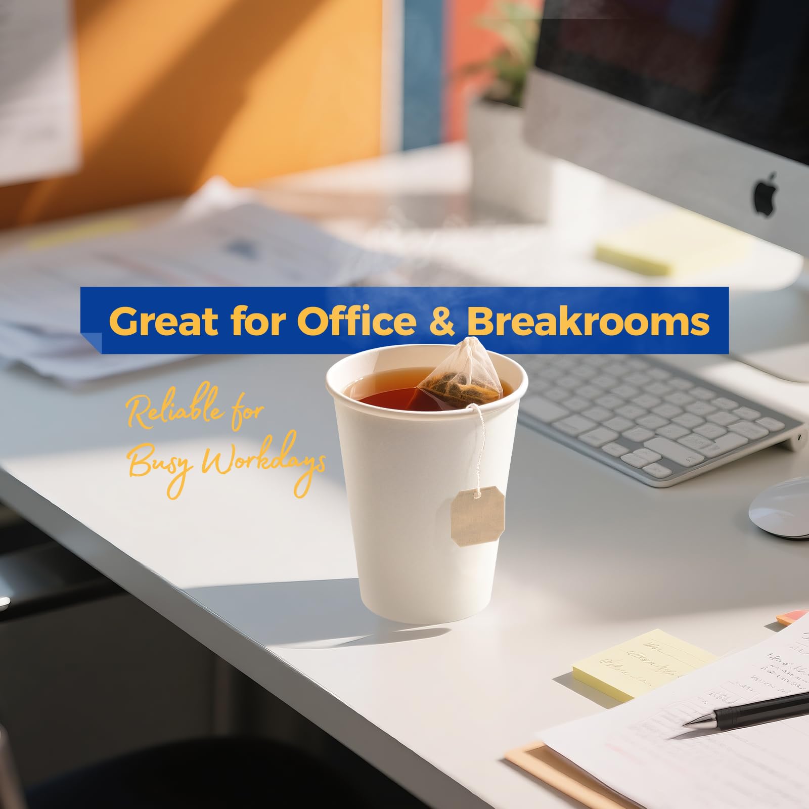 Fit Meal Prep 500 Pack 12 oz Disposable Paper Coffee Cups, Premium White Hot Cups for Hot/Cold Beverage, Durable Thickened Paper Cup Bulk for Office, Bussines, Cafes, Bistros, Party