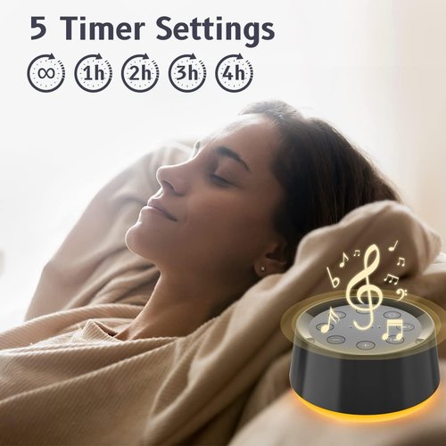 BrownNoise White Noise Machine - 30 Soothing Sounds for Sleep | 36 Volume Levels & Memory Function, Black