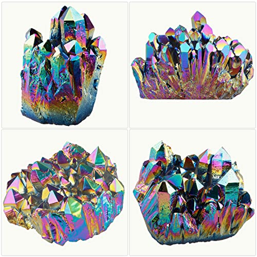 Rainbow Titanium Coated Quartz Crystal Cluster 1.5-2.2 Inch Geode