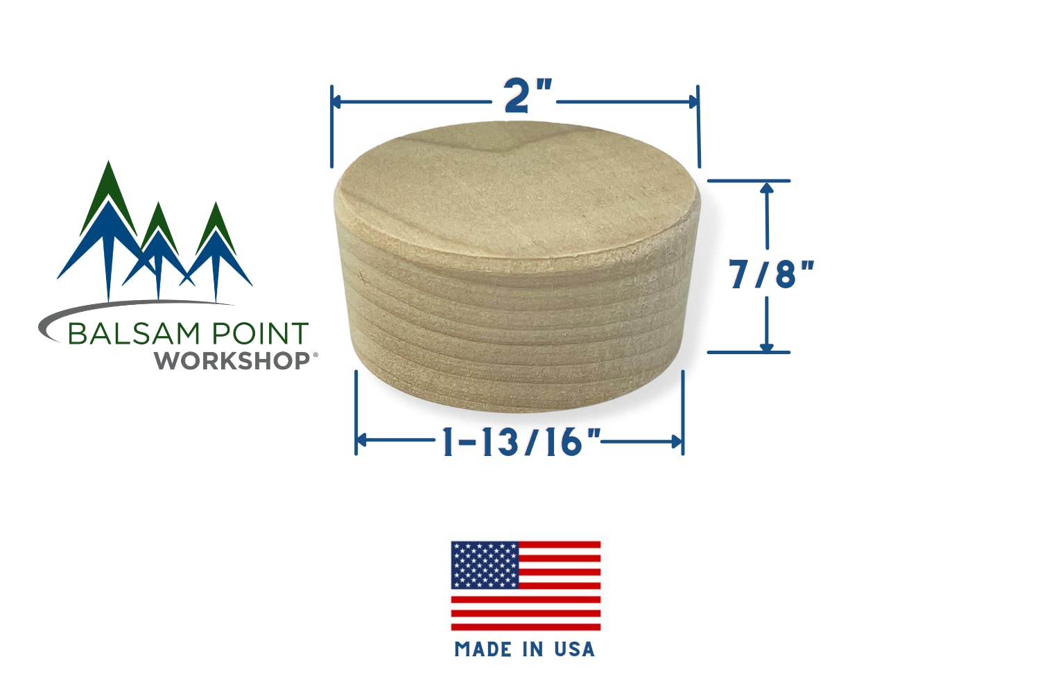 2-Inch Poplar Wood Bourbon Wine Barrel Cask Keg Bung Plug - Great for Home Brewers, Distillers, Wine Enthusiasts (2-Pack)
