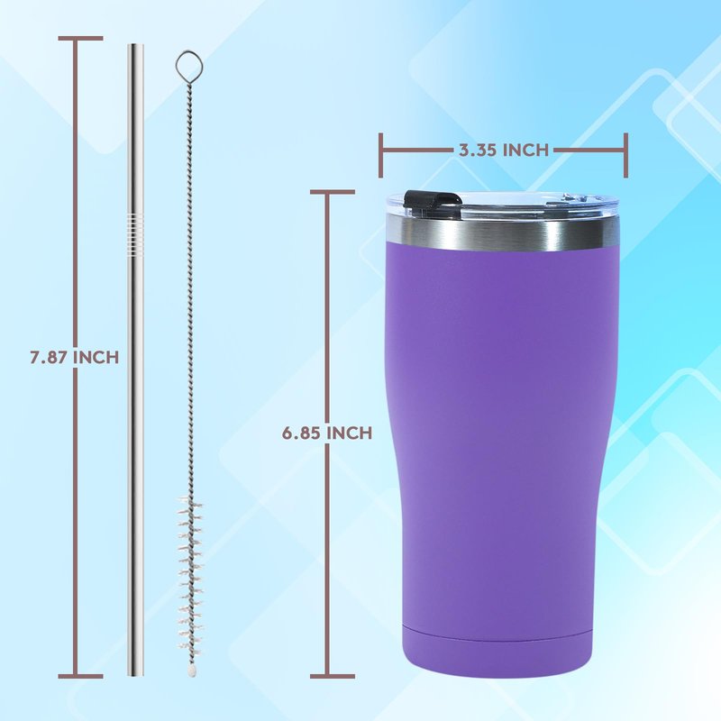 Dongni 20oz Tumbler with Lid Stainless Steel Tumblers Bulk, Double Wall Vacuum Insulated Coffee Travel Mug Powder Coated Tumbler（Mix 12 pack）