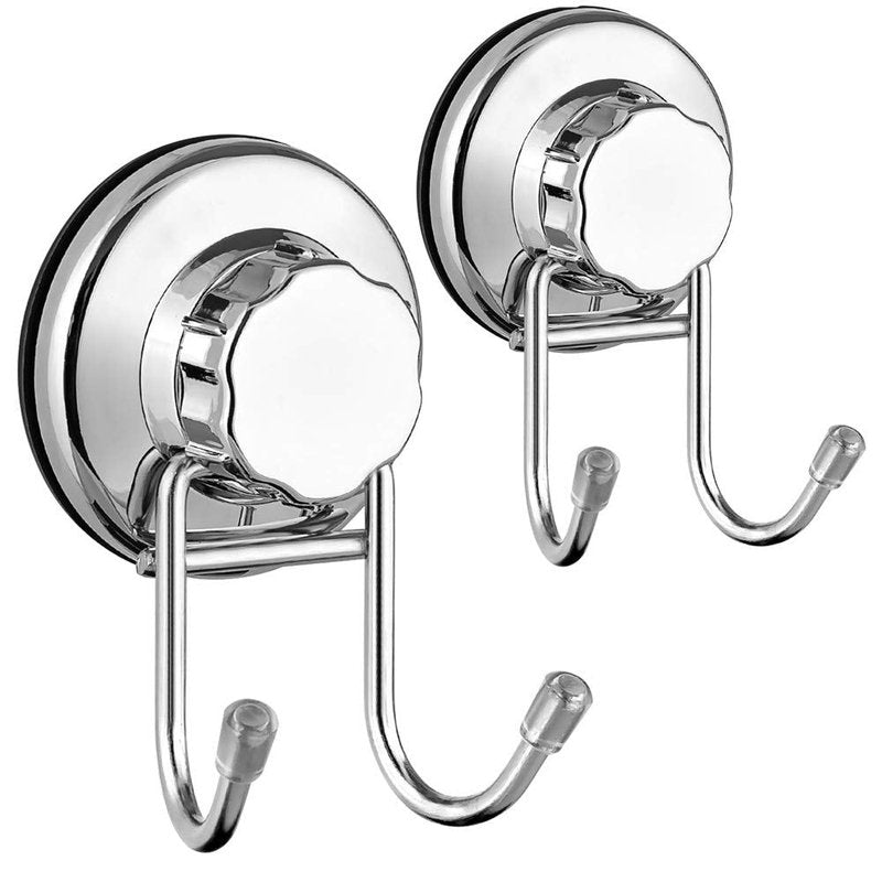SANNO Suction Cup Shower Caddy with Hooks Suction Cup Soap Dish Double Suction Hooks Suction Cups Vacuum Hook