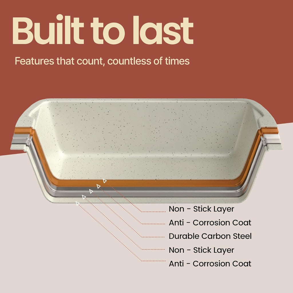 Nonstick Baking Loaf Pan by [Brand Name] - 11" Carbon Steel, Oven Safe to 450°F, Space-Saving Design