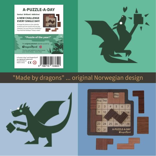 DragonFjord A-Puzzle-A-Day Deluxe | Original Daily Calendar Puzzle with 365+ Challenges