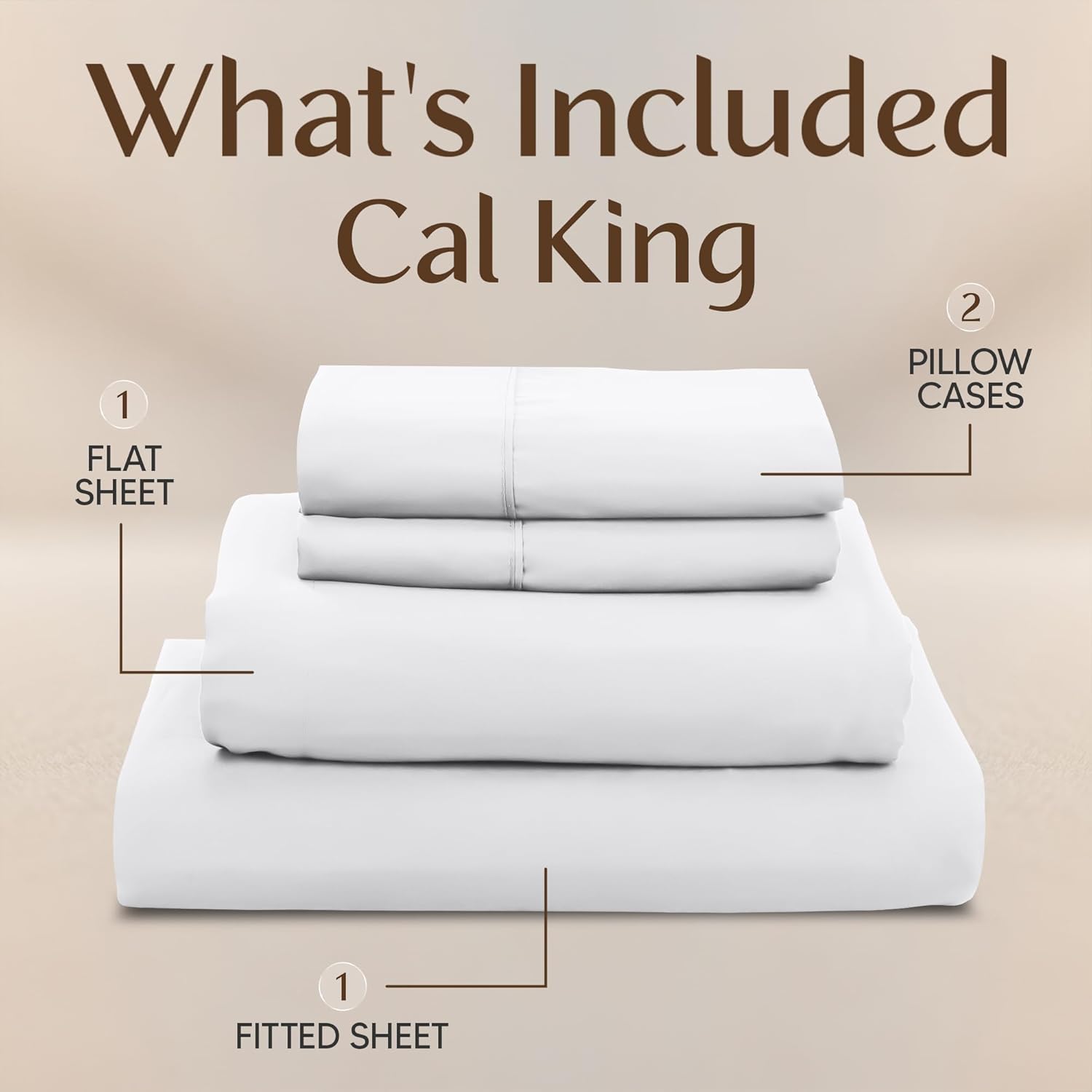 Utopia Bedding California King Sheet Set - 4-Piece Soft Microfiber Bed Sheets | Oeko-Tex Certified (White)