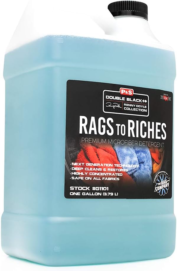 P & S Professional Detail Products - Rags to Riches Microfiber Detergent - Deep Cleans & Restores, Safe on All Fabrics, 1 Gallon