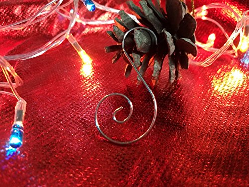 120 Pack Silver Christmas Ornament Hooks - Decorative Swirl Hangers