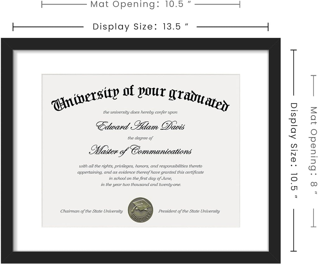 Upsimples 11x14 Diploma Frame - Clear Plexiglass Display for 8.5x11 Certificates or 11x14 Photos, Black