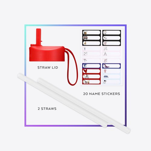 IRON °FLASK Kids Water Bottle - Straw Lid, 20 Name Stickers, Vacuum Insulated Stainless Steel, Double Walled Tumbler Travel Cup, Mug - Stardust Unicorns, 14 Oz