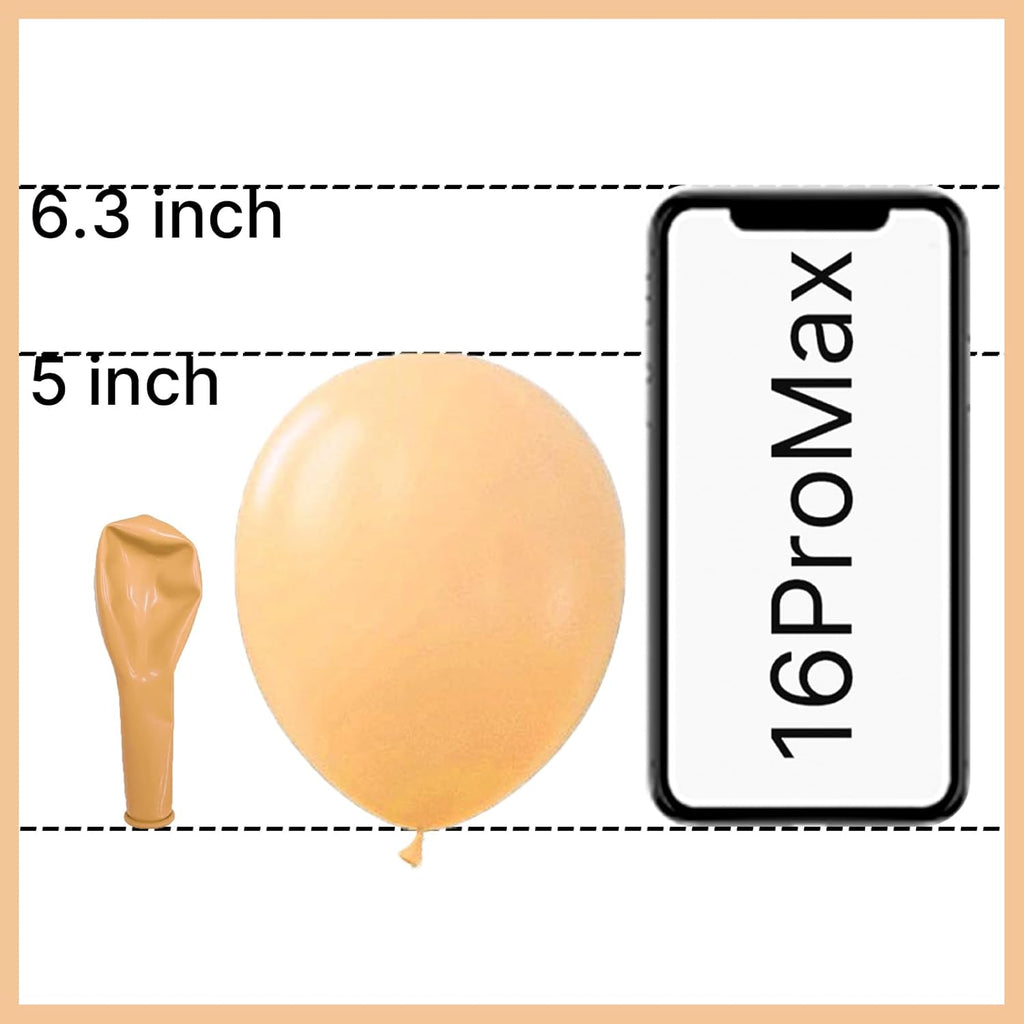 PartyWoo Nude Balloons - 50pcs 5-Inch Apricot Latex Balloons for Boho Fall Celebrations