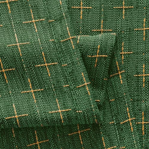 MIULEE Farmhouse Linen Curtains 52x90 Inches, Christmas Green – Pack of 2