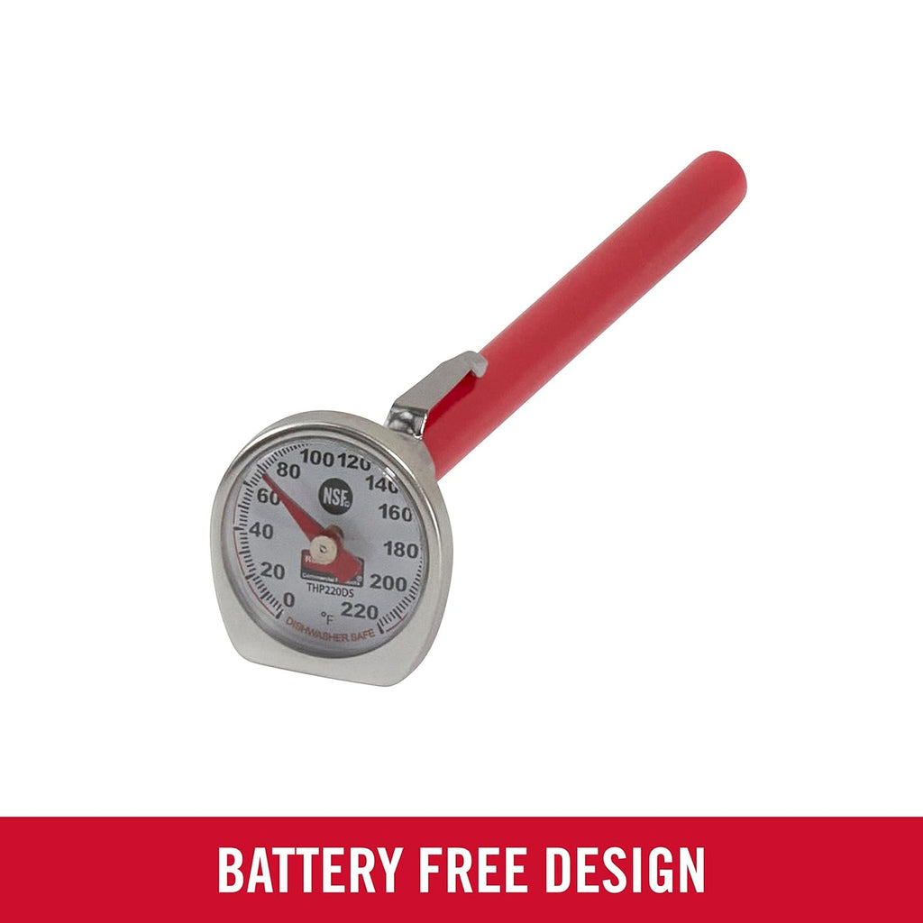 Rubbermaid Commercial Products Instant Read Thermometer - Pocket Size, Dishwasher Safe, Red | Ideal for Meat & Food Cooking