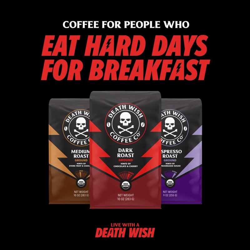 Death Wish Coffee, Single Serve Pods - Dark Roast Coffee Pods - Made with USDA Certified Organic, Fair Trade, Arabica and Robusta Beans (20 Count)