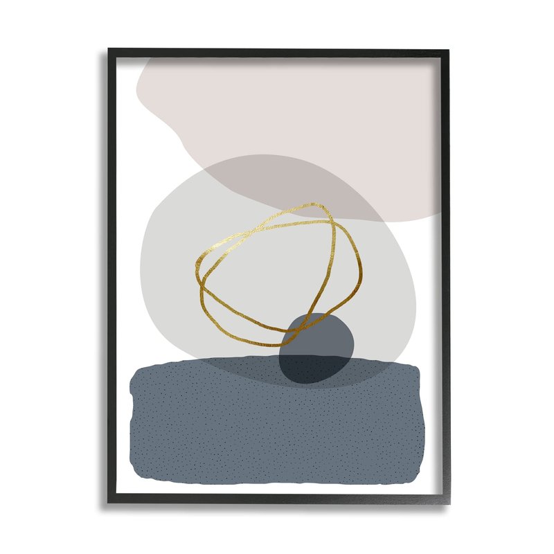 Stupell Industries Modern Contemporary Abstract Rock Shapes Glam Detail, Design by Urban Epiphany