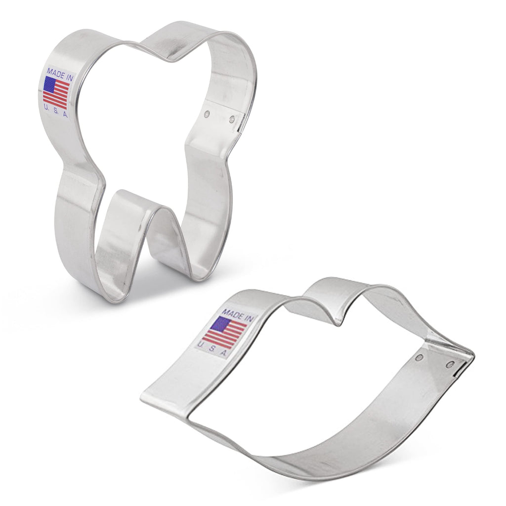 Sweet Smile/Dentist Cookie Cutters 2-Pc. Set Made in the USA by Ann Clark, Mouth, Tooth