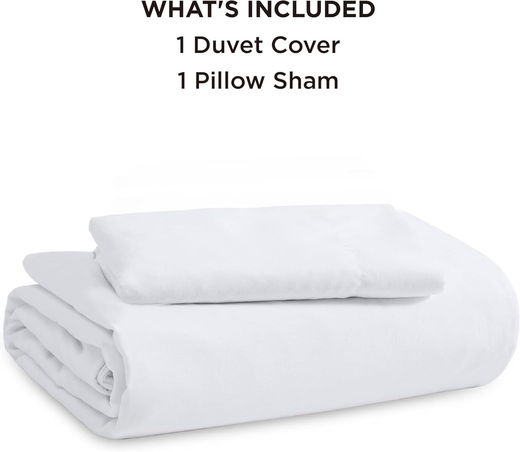 Bedsure Duvet Cover Set - Extra Soft Prewashed Cotton-Like Polyester, Twin/Twin XL, White | Includes 1 Duvet Cover & 1 Pillow Sham