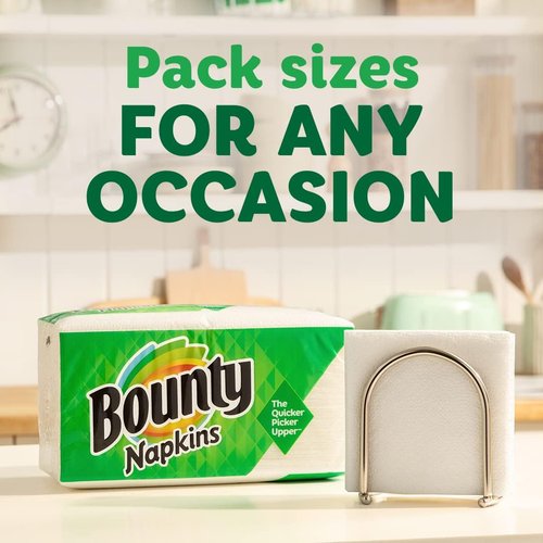 Bounty Quilted Napkins - 1-Ply, White, 12.1" x 12" - 200 Count (Pack of 2)