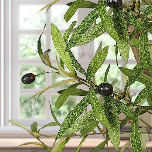 7ft Faux Olive Tree with Realistic Leaves - Indoor Decor