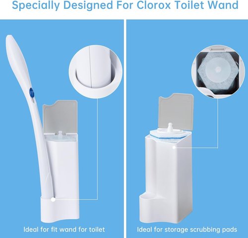 Clorox Toilet Wand Holder - Durable Design for Easy Storage | White & Gray Color