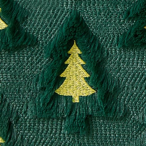 Christmas Pillow Covers 18x18 Set of 2 Green Double Xmas Tree Pillow Covers Soft Plush Faux Fur Christmas Decorations for Xmas Winter Holiday Home Bedroom Sofa Cushion Cases PT-008A18