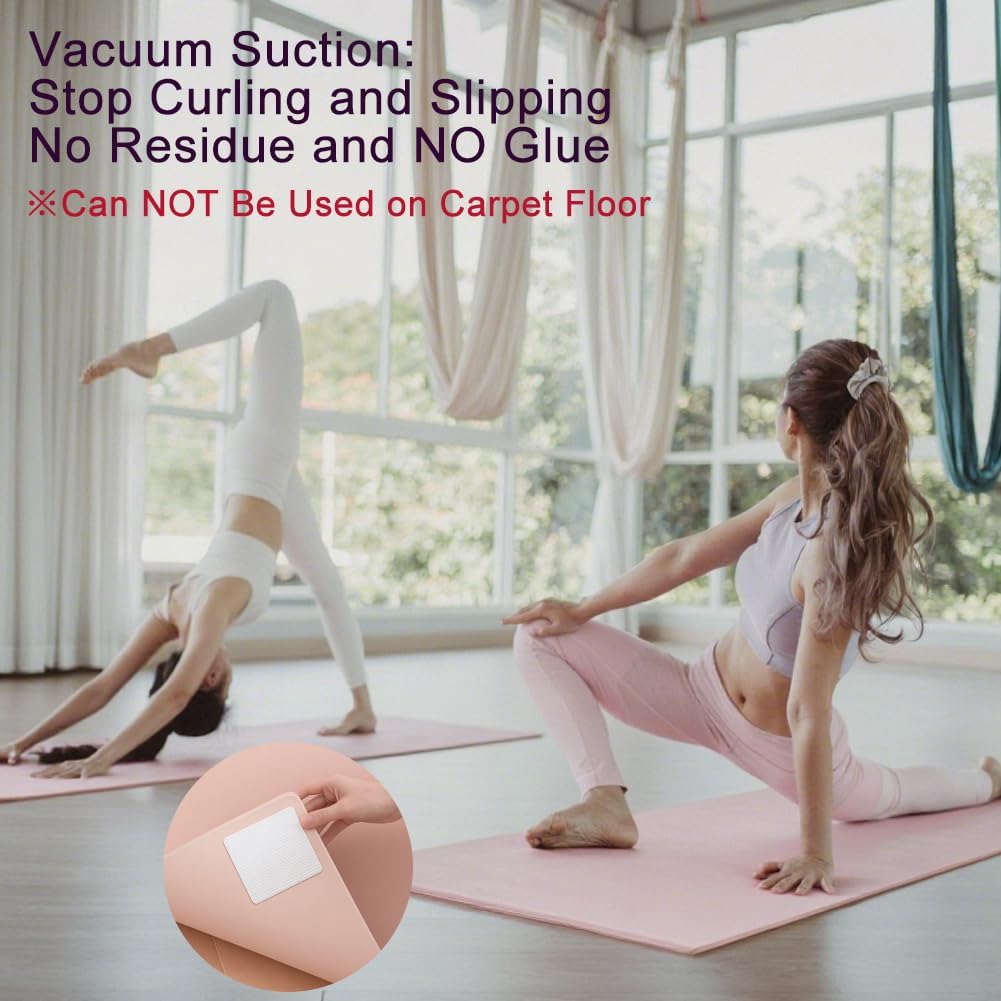 Skiennix Anti-Slip Carpet Grips - 8 Pcs Vacuum Technology Rug Pad for Hardwood Floors | Washable & Non-Slip