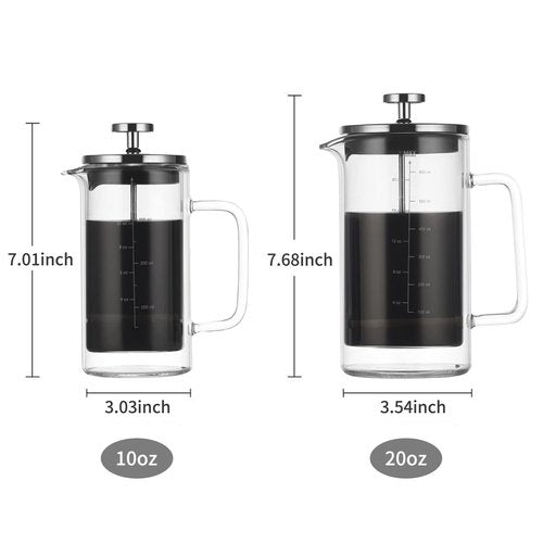 Double Walled French Coffee Maker Heat Resistant Borosilicate Glass Coffee Pot