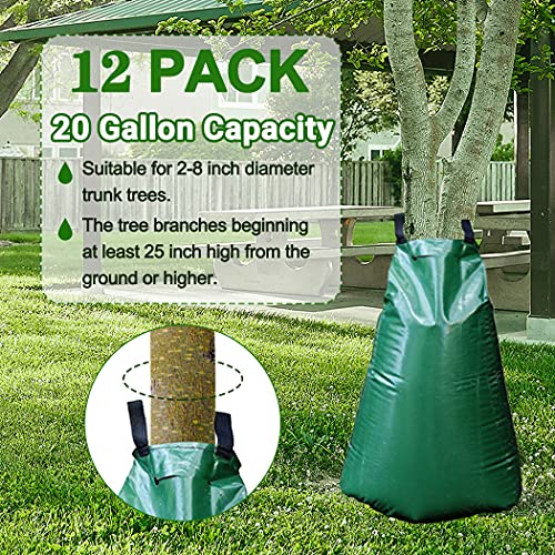20 Gallon Slow Release Tree Watering Bags - Heavy Duty PVC (12 Pack)