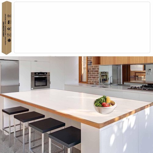 78.7"x23.6" Large Silicone Mat for Kitchen Counter, Heat Resistant Non-Slip Countertop Protector, Waterproof Silicone Craft Mat for Kitchen Island, Semitransparent