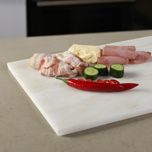 Koville African Natural Marble Cutting Board for Kitchen, 16x12inch Large Hand Crafted Marble Slab for Cheese, Charcuterie, Pastry Board - Wedding Gift, House Warming Gift
