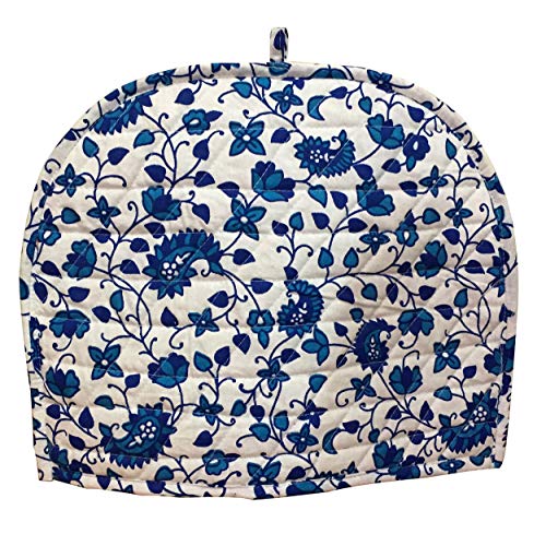 Handmade Cotton Tea Cozy - Turquoise Mandala Print Tea Pot Cover