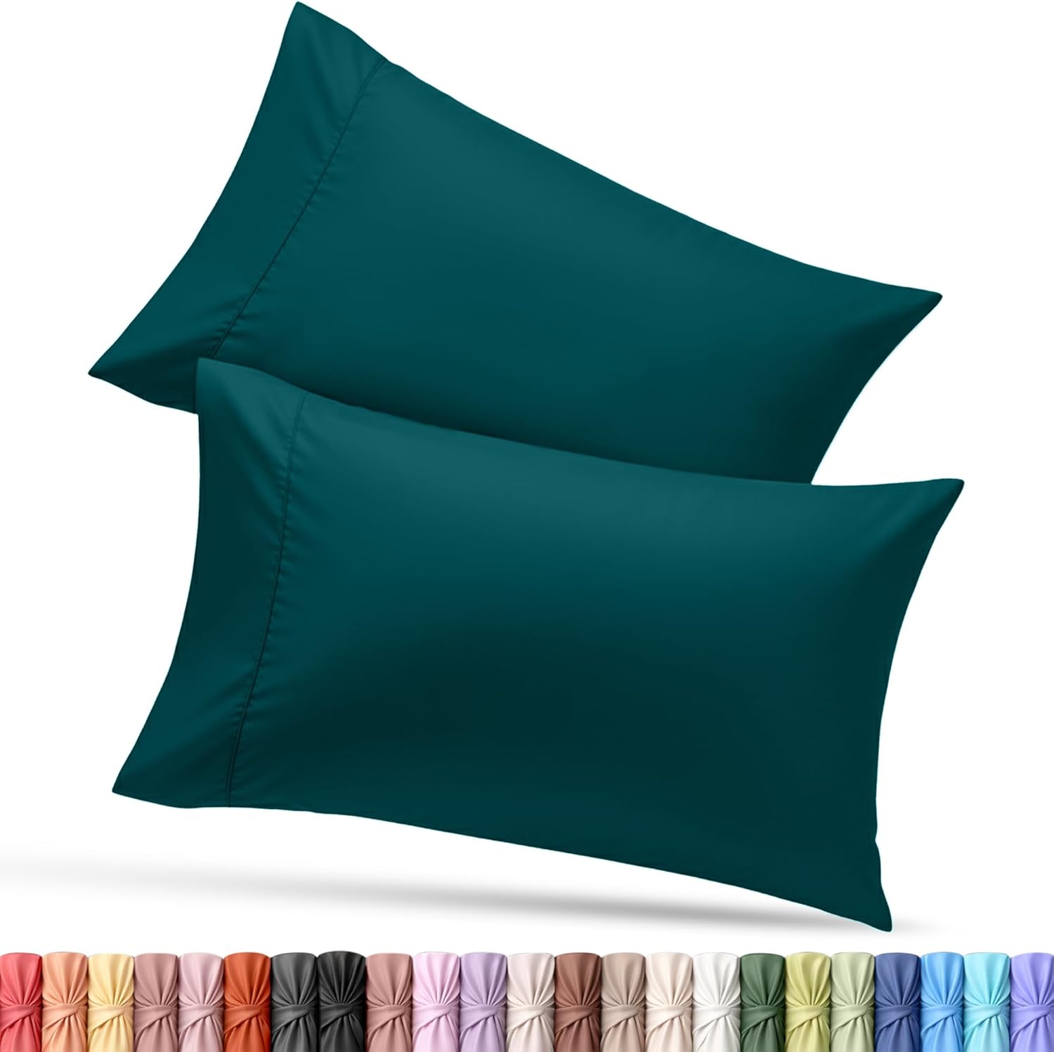 Utopia Bedding Queen Pillow Cases - Soft Brushed Microfiber - 2 Pack | Fade Resistant 20 x 30 Inches (Teal)