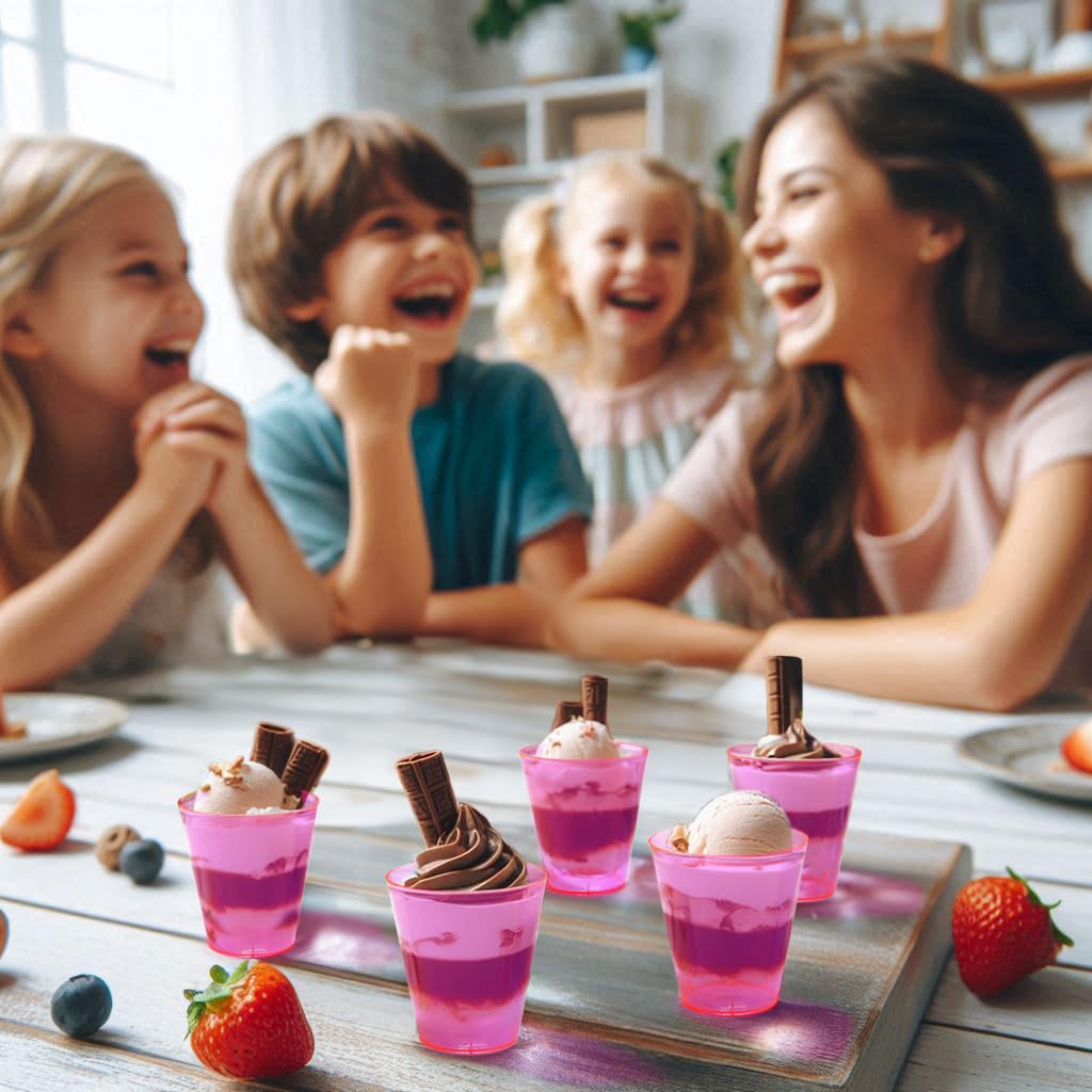 Party Essentials Hard Plastic 2-Ounce Shot/Shooter Glasses, Neon Pink, 50 Count