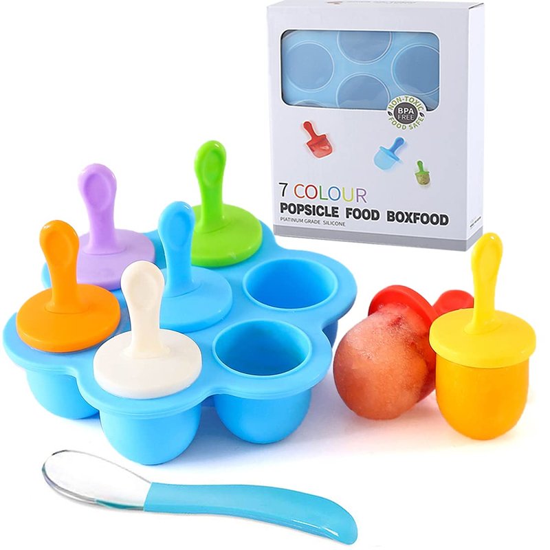 JBYAMUS Silicone Popsicle Molds, Ice Pop Molds, Storage Container for Homemade Food, Kids Ice Cream DIY Pop Molds - BPA Free (R-Green)