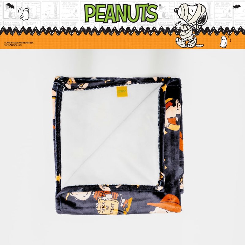 Peanuts Snoopy Cozy Throw 46 in x 60 in – Soft Cozy Plush for Couch, Bed & Travel, Halloween Snoopy & Charlie Brown Design (Officially Licensed Product) by Franco Collectibles