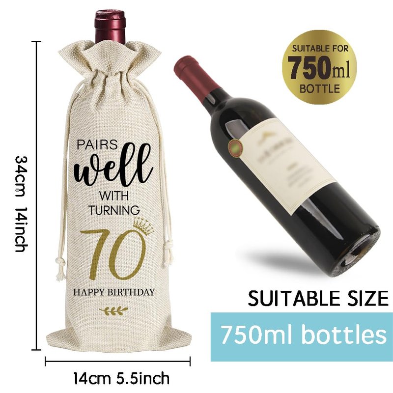 Pokolllee 70 & Fabulous Wine Glass 70th Birthday Gifts for Women - Happy 70 Years Old Wine Glass Funny 70 Fabulous Gift for Mom Friends Wife Coworker - Turning 70th Happy Bday Wine Gifts