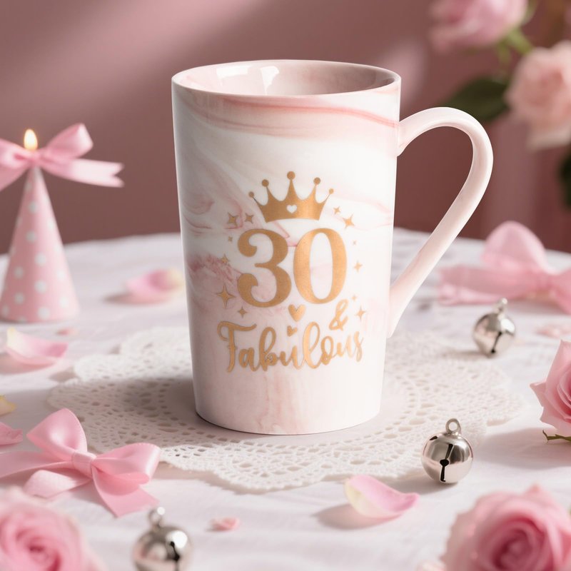 60th Birthday Gifts for Women, Happy 60 Year Old Birthday Gift Ideas Decorations for Her Grandma Mom Sister Woman Friends Aunt Wife, Pink 60 Fabulous Ceramic Marble Mug 14Oz, Turning Sixty Baskets