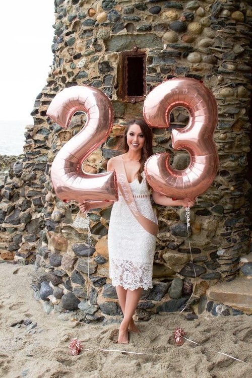 40 Inch Pearl Pink Birthday Balloons | 28 Number Balloons for Celebrations & Graduation Decor